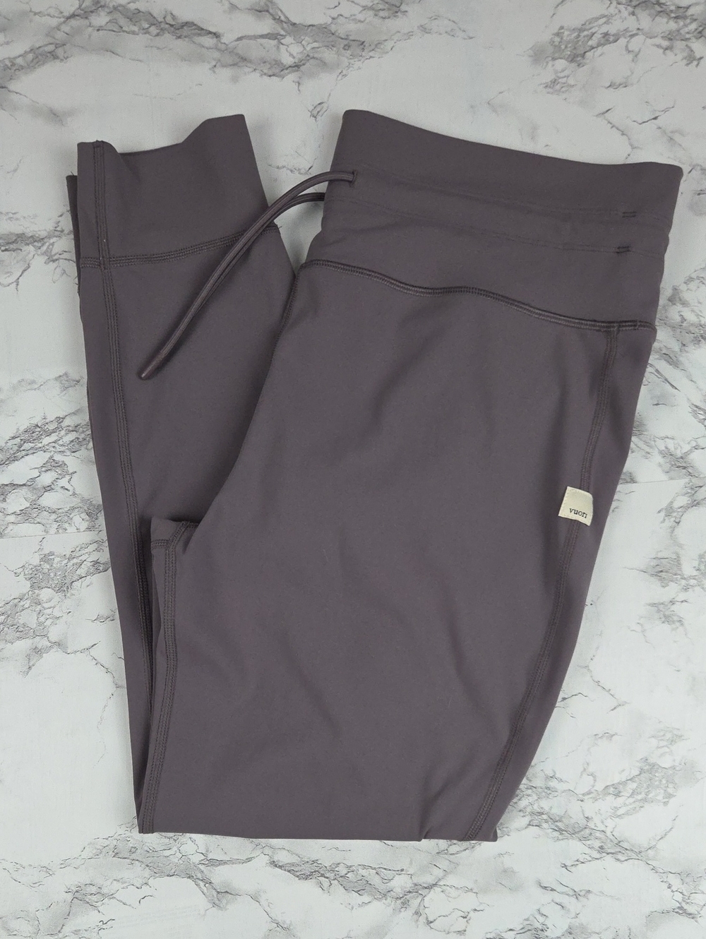 ​Vuori Daily Leggings Charcoal Grey / Purple Drawstring Waist XXL​